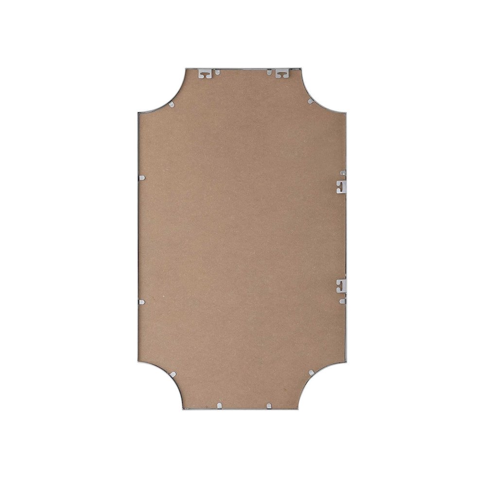 Notched Metal Mirror 22x36 inch in Silver. Picture 7
