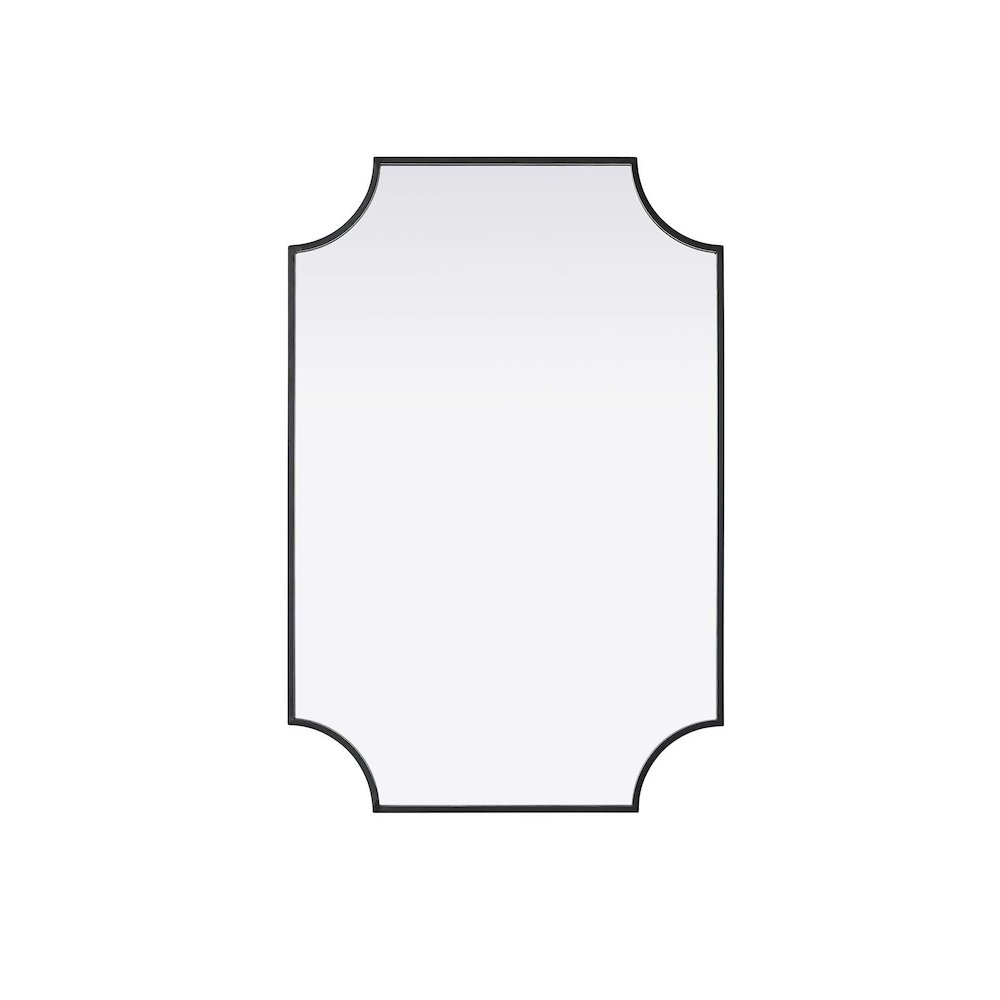 Notched Metal Mirror 24x36 inch in Black. Picture 1