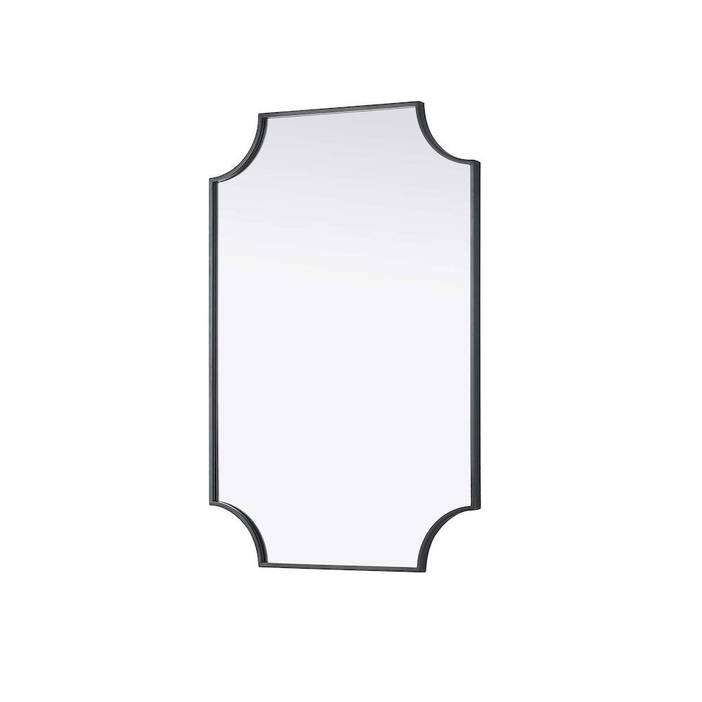 Notched Metal Mirror 24x36 inch in Black. Picture 2