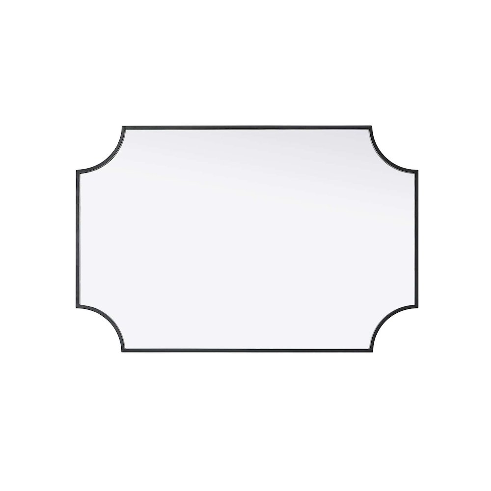 Notched Metal Mirror 24x36 inch in Black. Picture 3