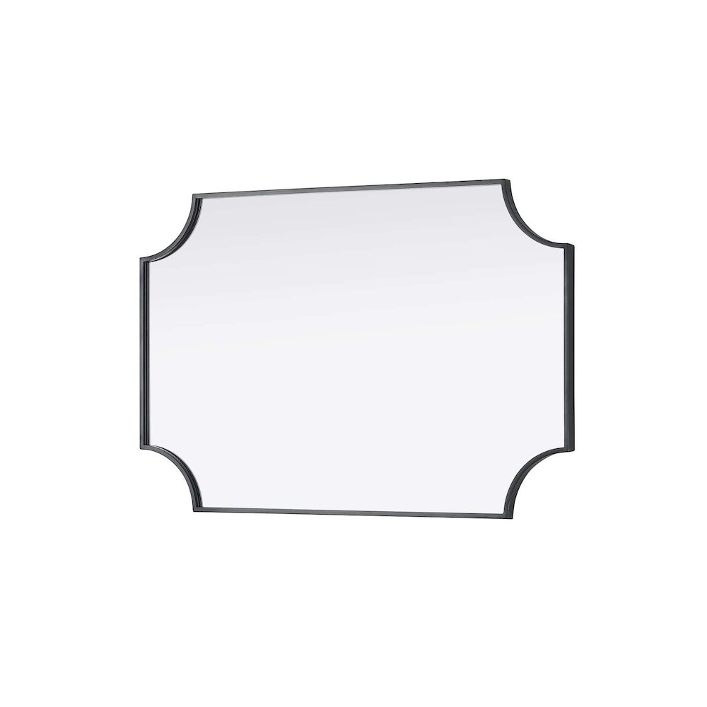 Notched Metal Mirror 24x36 inch in Black. Picture 4
