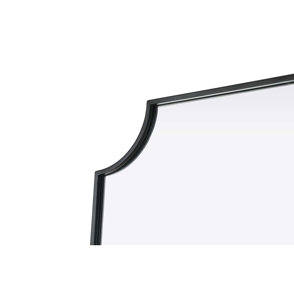 Notched Metal Mirror 24x36 inch in Black. Picture 5