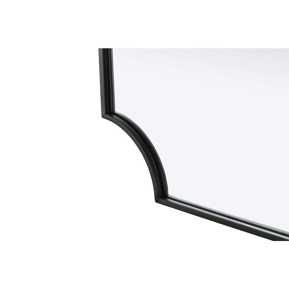 Notched Metal Mirror 24x36 inch in Black. Picture 6
