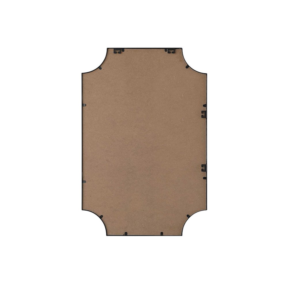 Notched Metal Mirror 24x36 inch in Black. Picture 7