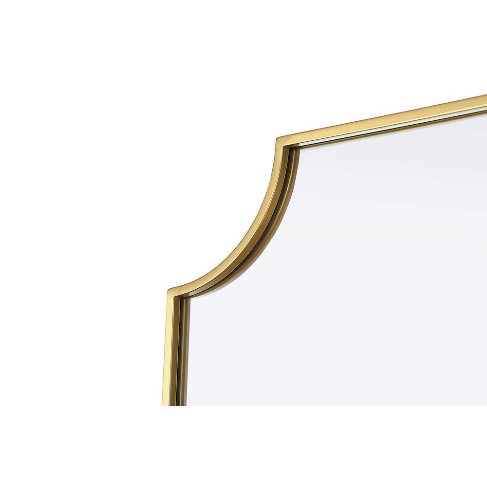 Notched Metal Mirror 24x36 inch in Brass. Picture 3