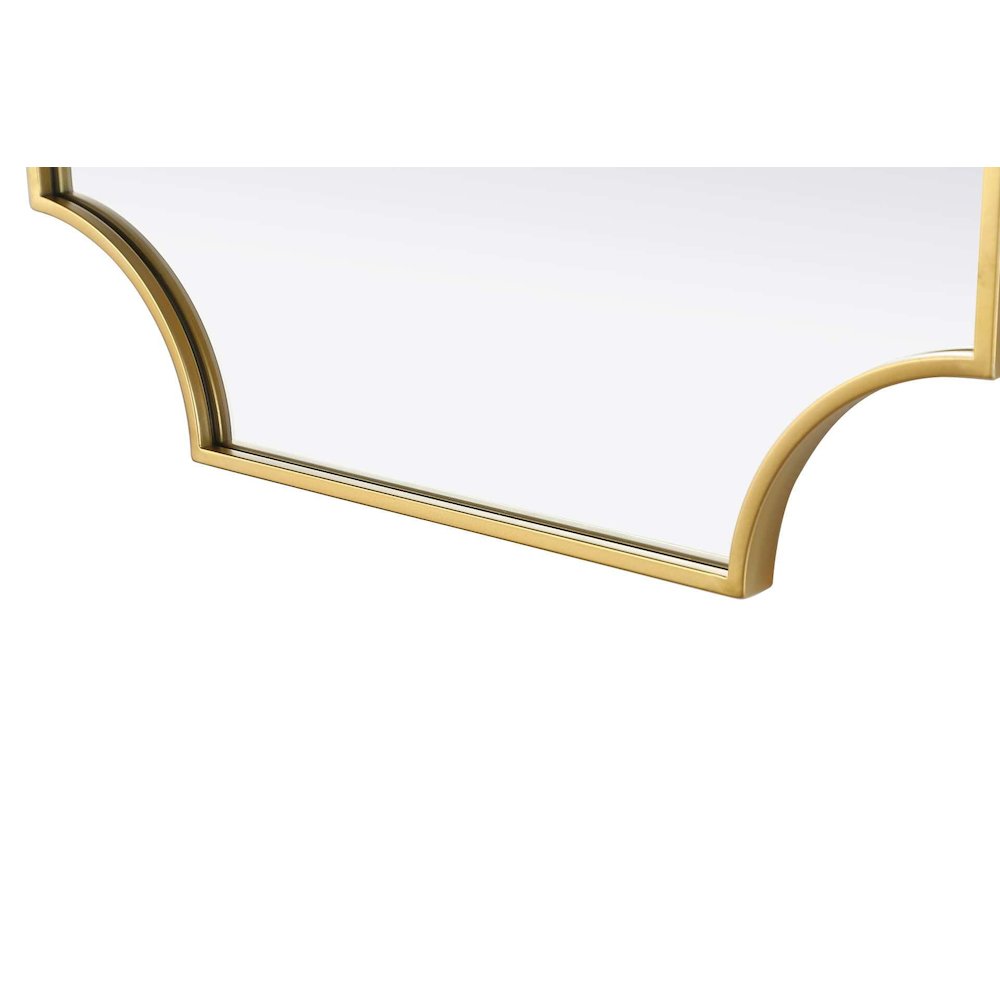 Notched Metal Mirror 24x36 inch in Brass. Picture 4