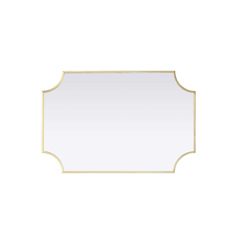 Notched Metal Mirror 24x36 inch in Brass. Picture 5