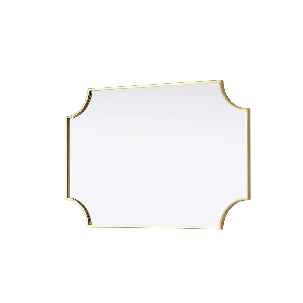 Notched Metal Mirror 24x36 inch in Brass. Picture 6