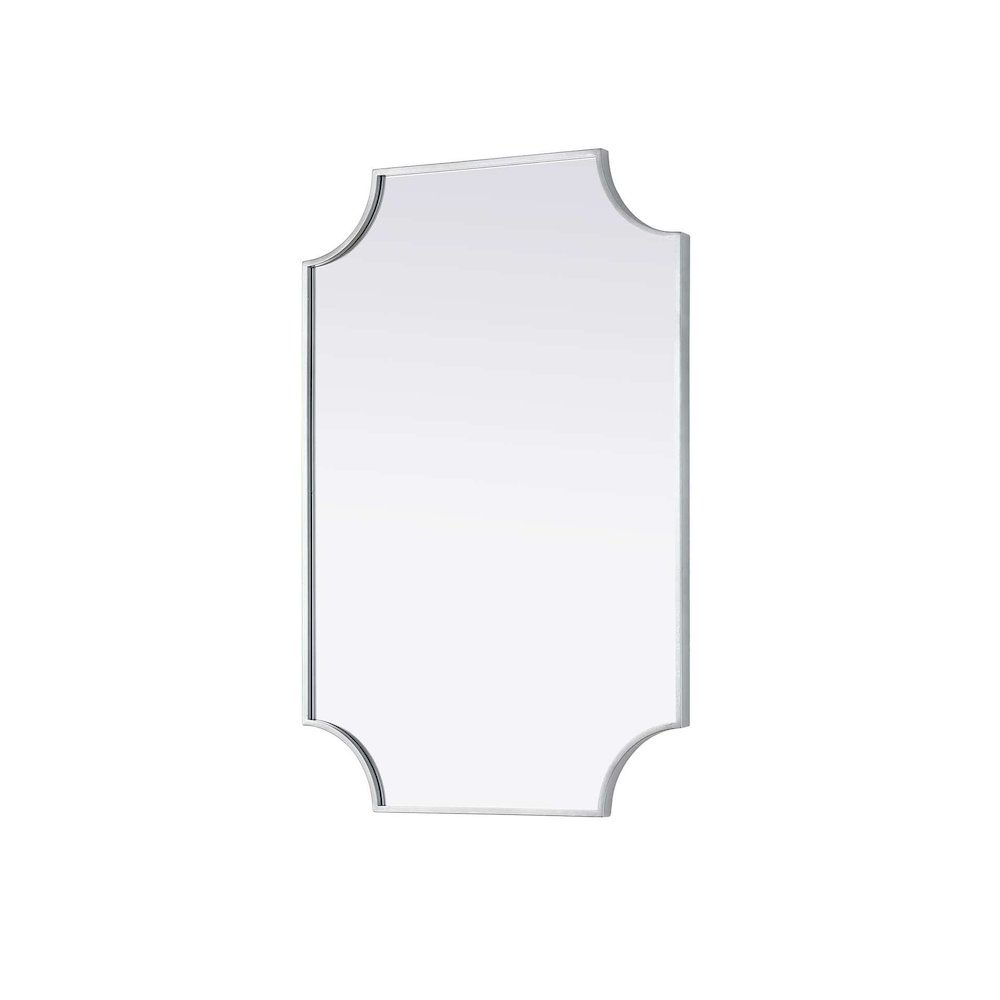 Notched Metal Mirror 24x36 inch in Silver. Picture 2