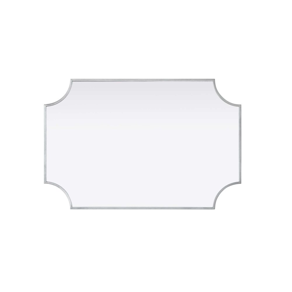 Notched Metal Mirror 24x36 inch in Silver. Picture 3