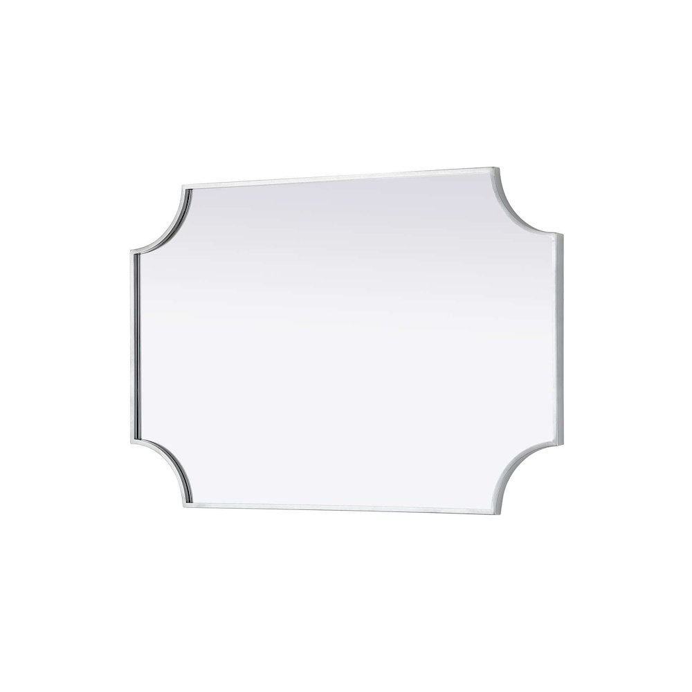 Notched Metal Mirror 24x36 inch in Silver. Picture 4