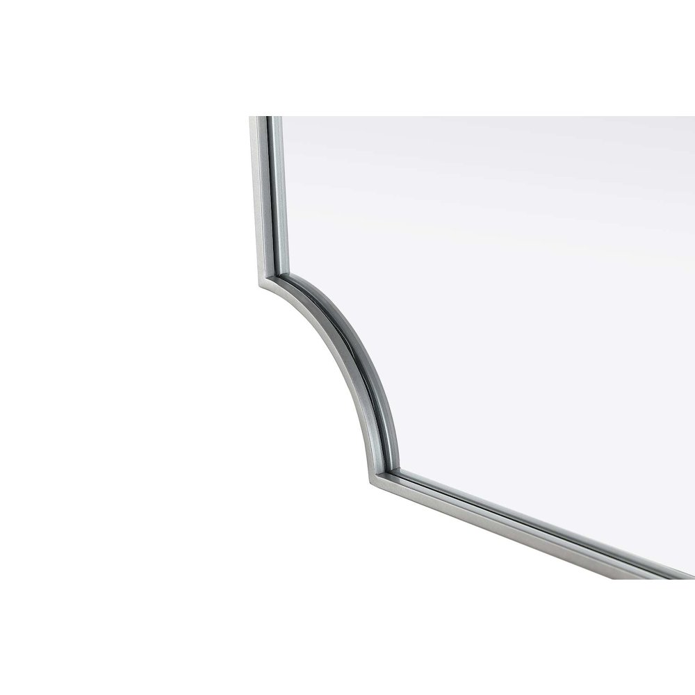 Notched Metal Mirror 24x36 inch in Silver. Picture 6