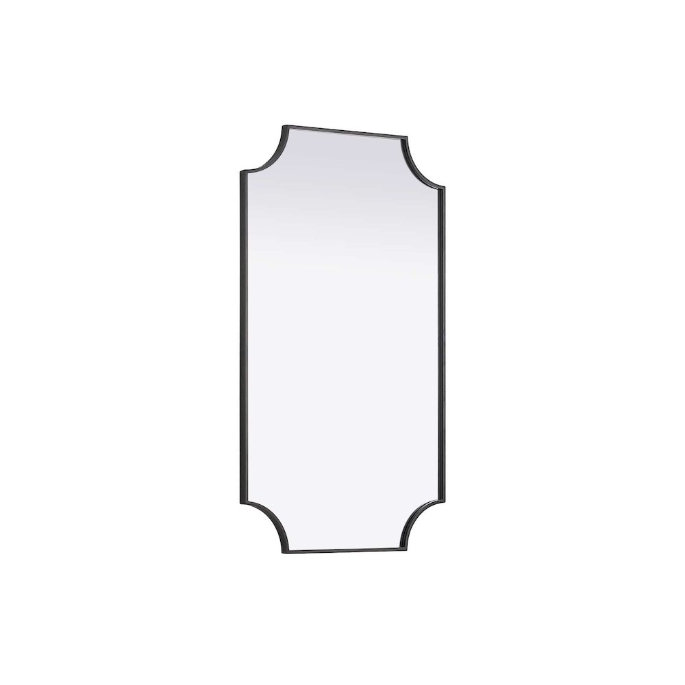 Notched Metal Mirror 24x42 inch in Black. Picture 2