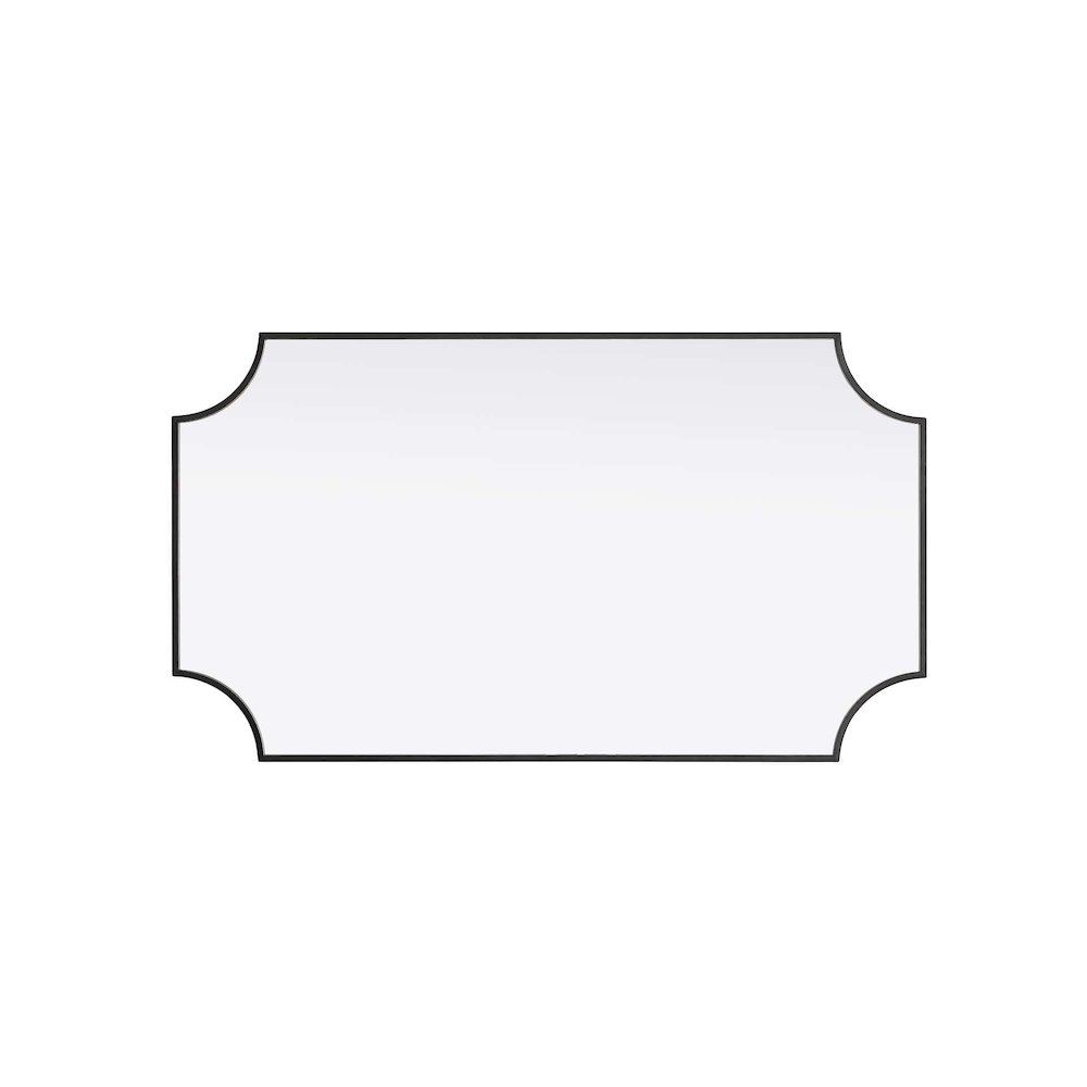 Notched Metal Mirror 24x42 inch in Black. Picture 3
