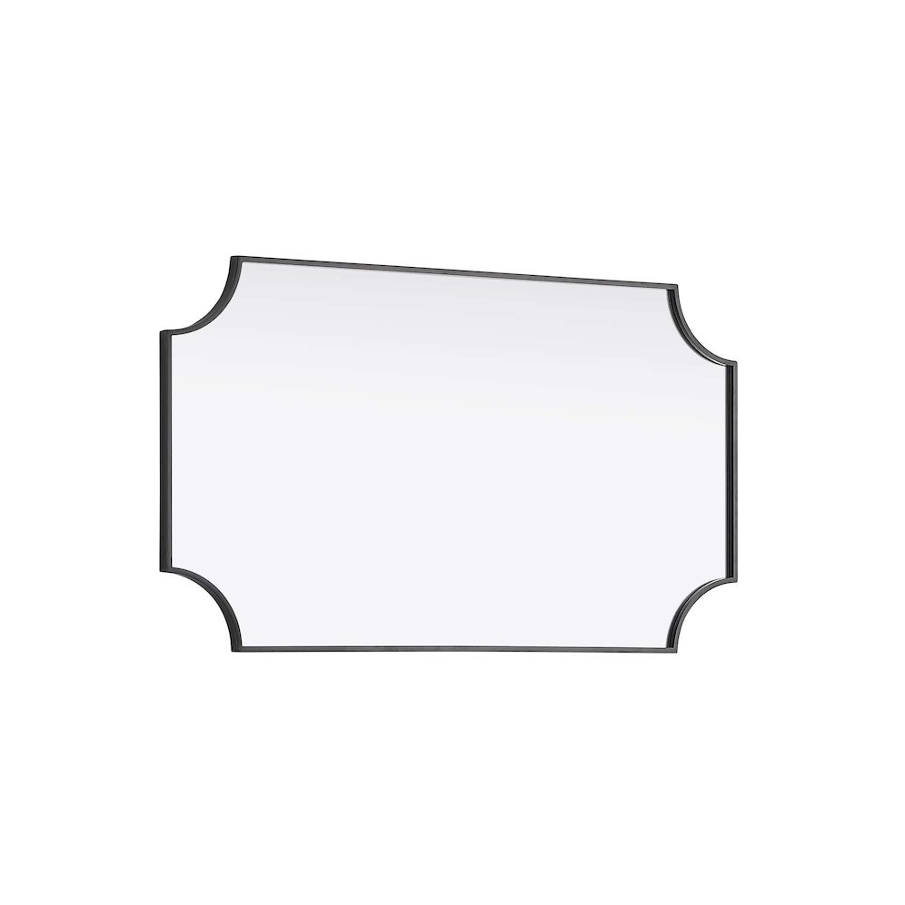 Notched Metal Mirror 24x42 inch in Black. Picture 4