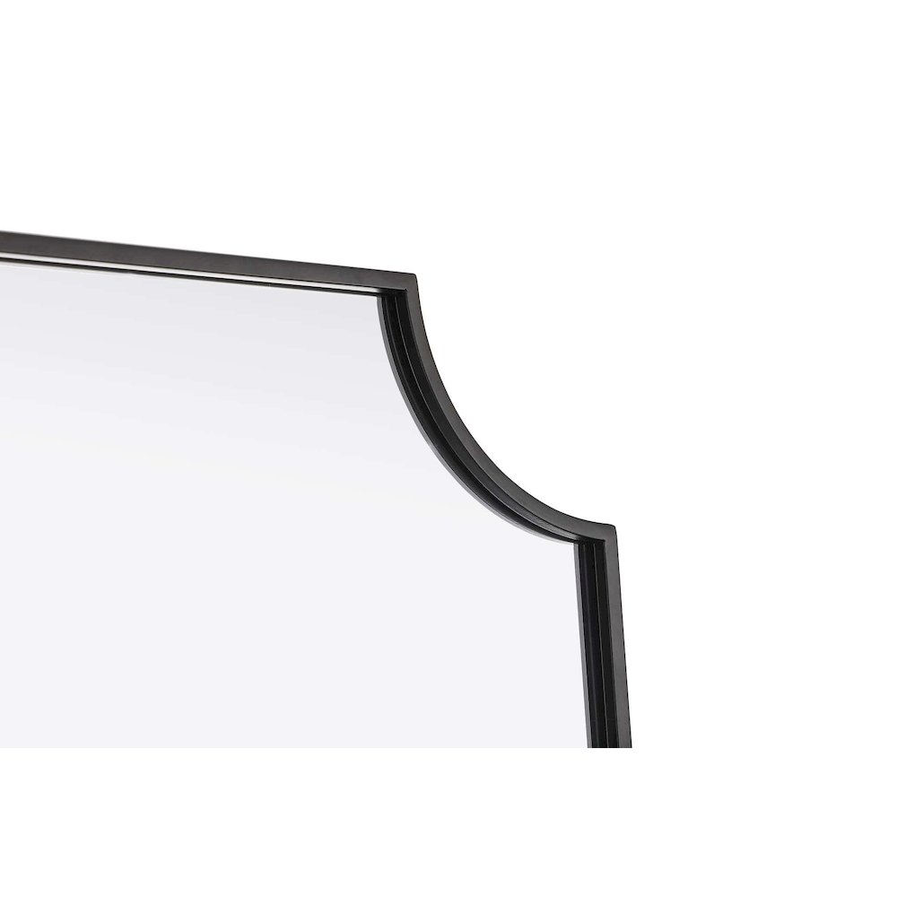 Notched Metal Mirror 24x42 inch in Black. Picture 5