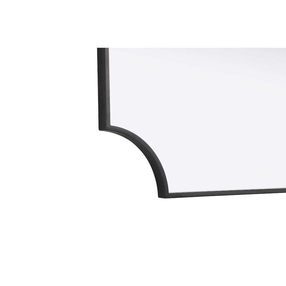 Notched Metal Mirror 24x42 inch in Black. Picture 6