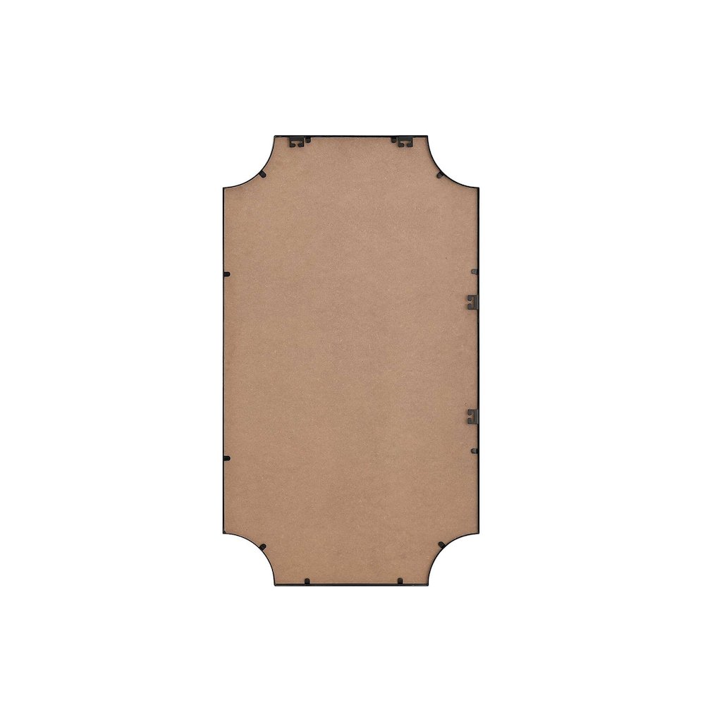 Notched Metal Mirror 24x42 inch in Black. Picture 7