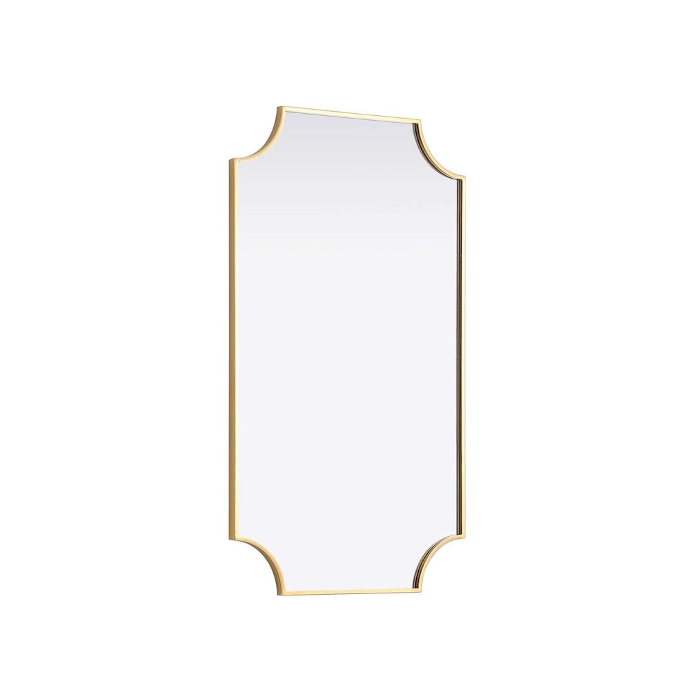 Notched Metal Mirror 24x42 inch in Brass. Picture 2