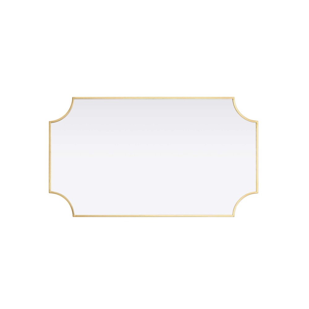 Notched Metal Mirror 24x42 inch in Brass. Picture 3