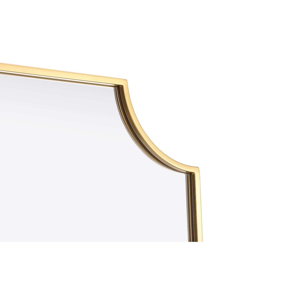 Notched Metal Mirror 24x42 inch in Brass. Picture 5