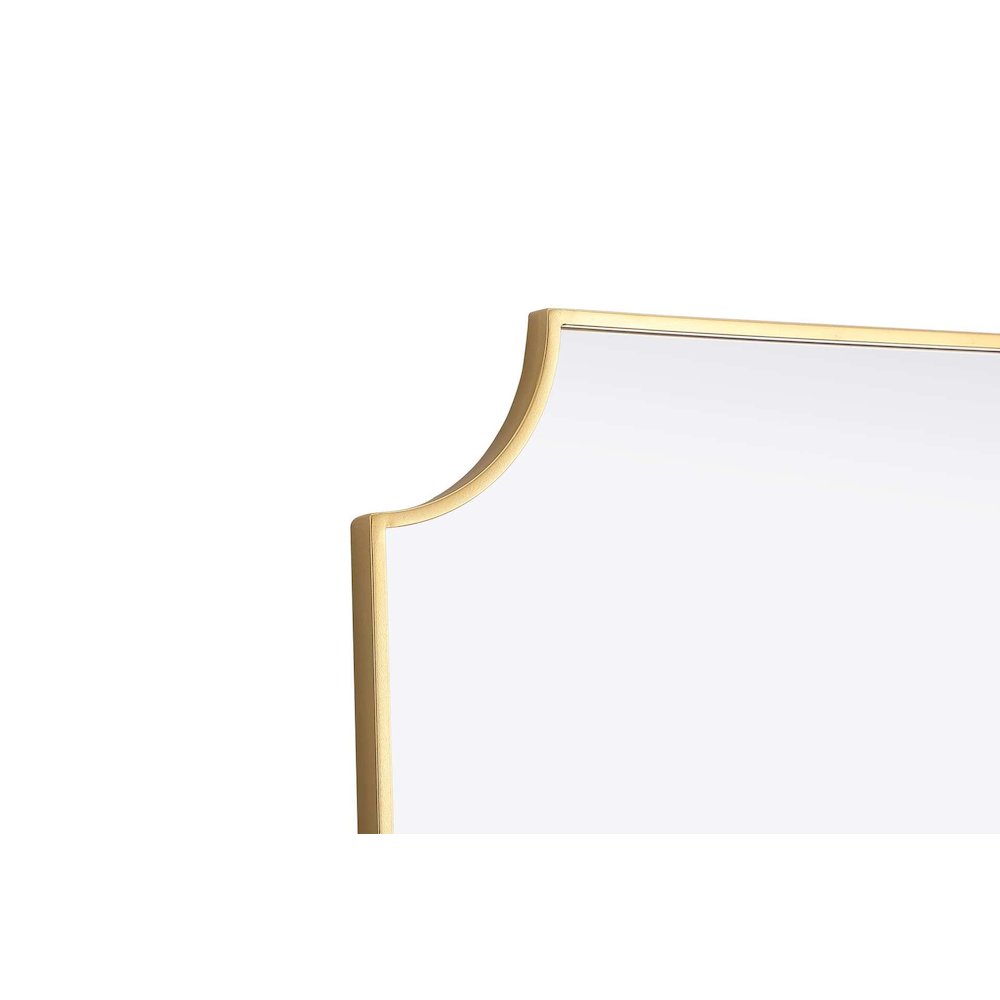 Notched Metal Mirror 24x42 inch in Brass. Picture 6