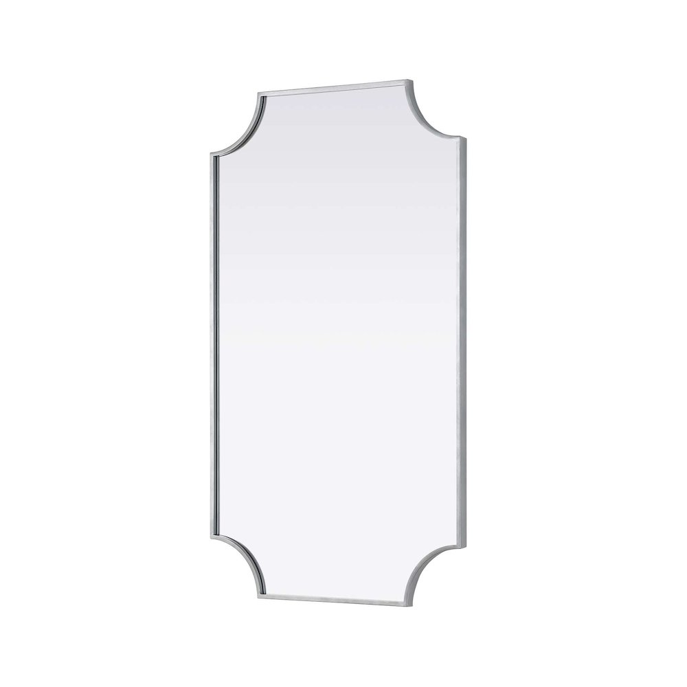 Notched Metal Mirror 24x42 inch in Silver. Picture 2