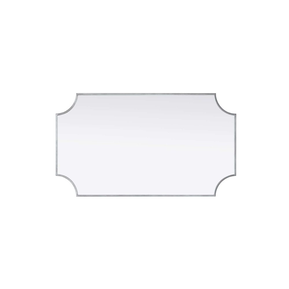 Notched Metal Mirror 24x42 inch in Silver. Picture 3