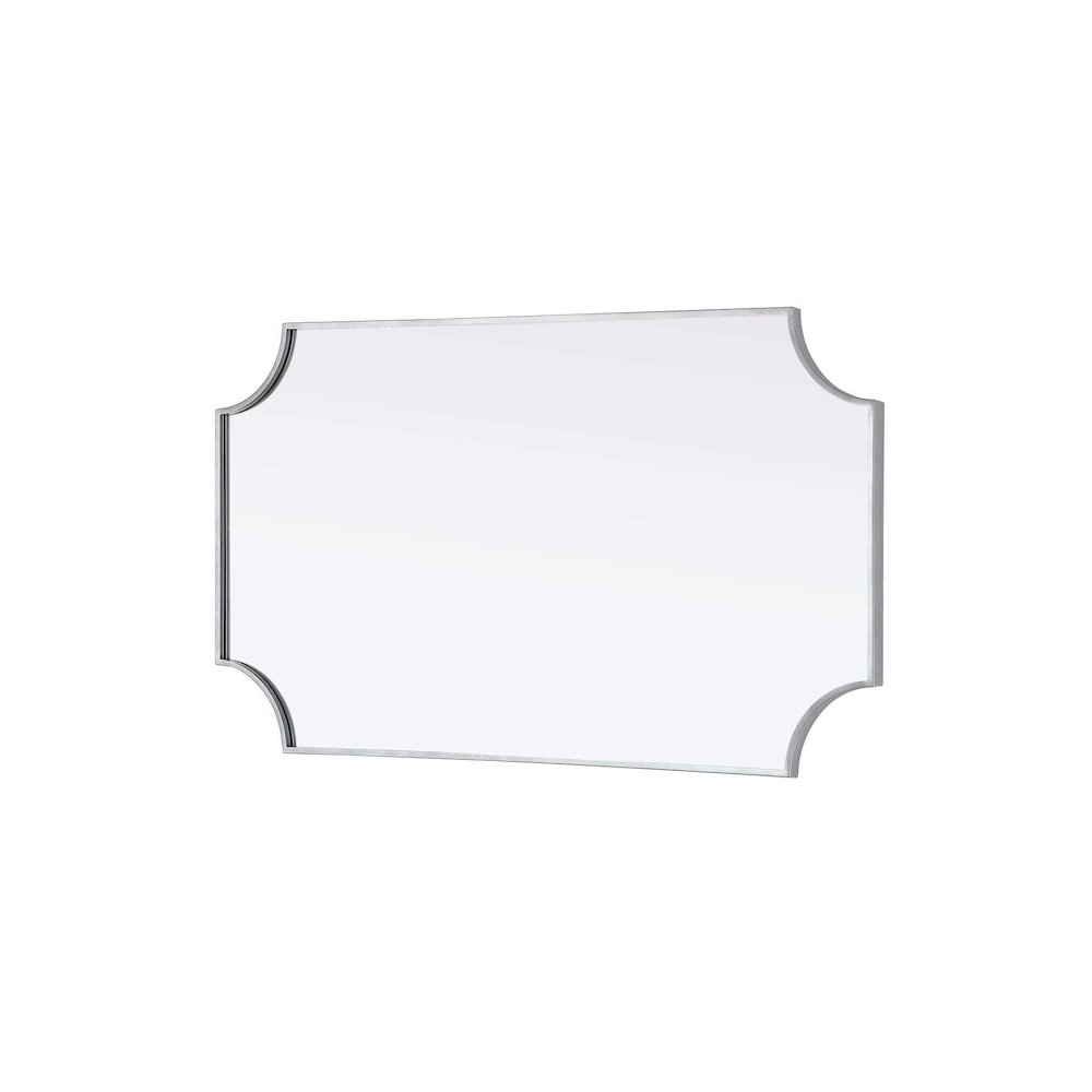 Notched Metal Mirror 24x42 inch in Silver. Picture 4
