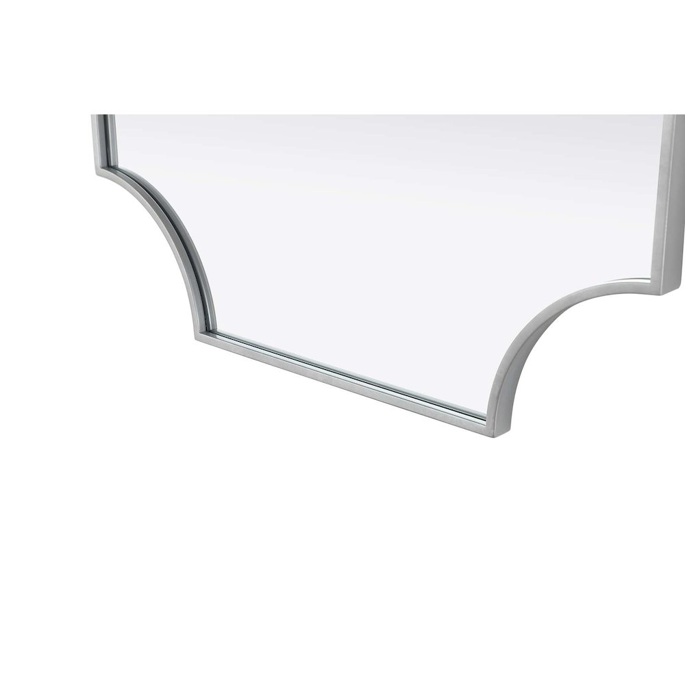 Notched Metal Mirror 24x42 inch in Silver. Picture 6