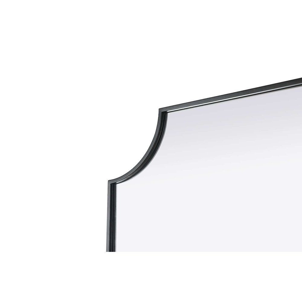 Notched Metal Mirror 27x32 inch in Black. Picture 5