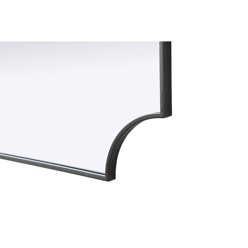 Notched Metal Mirror 27x32 inch in Black. Picture 6