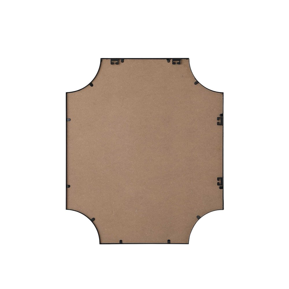 Notched Metal Mirror 27x32 inch in Black. Picture 7