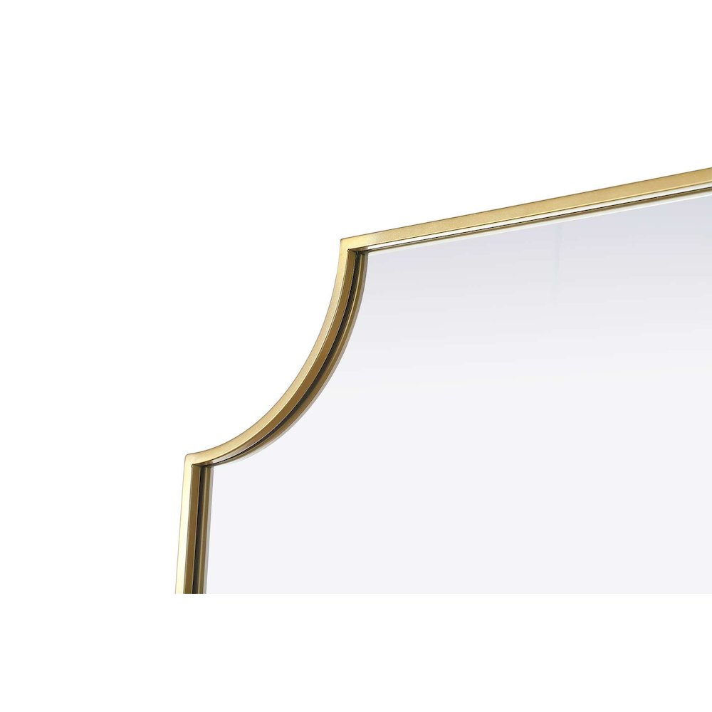 Notched Metal Mirror 27x32 inch in Brass. Picture 5
