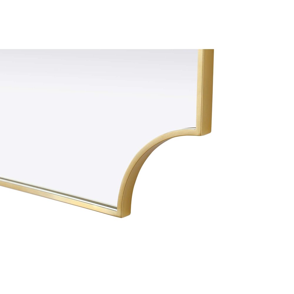 Notched Metal Mirror 27x32 inch in Brass. Picture 6