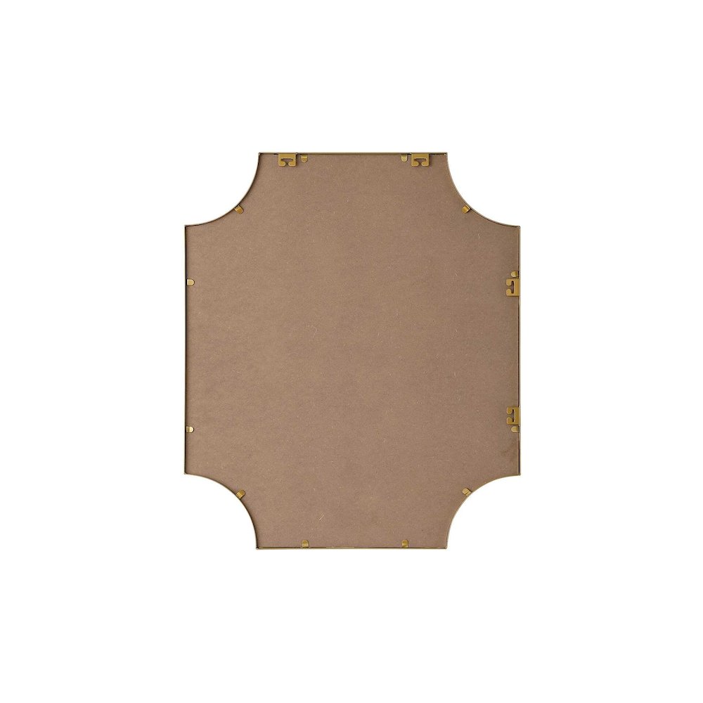 Notched Metal Mirror 27x32 inch in Brass. Picture 7