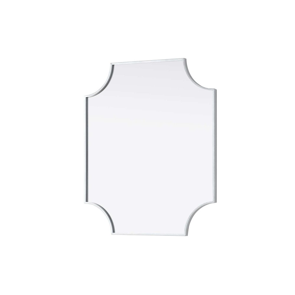 Notched Metal Mirror 27x32 inch in Silver. Picture 2