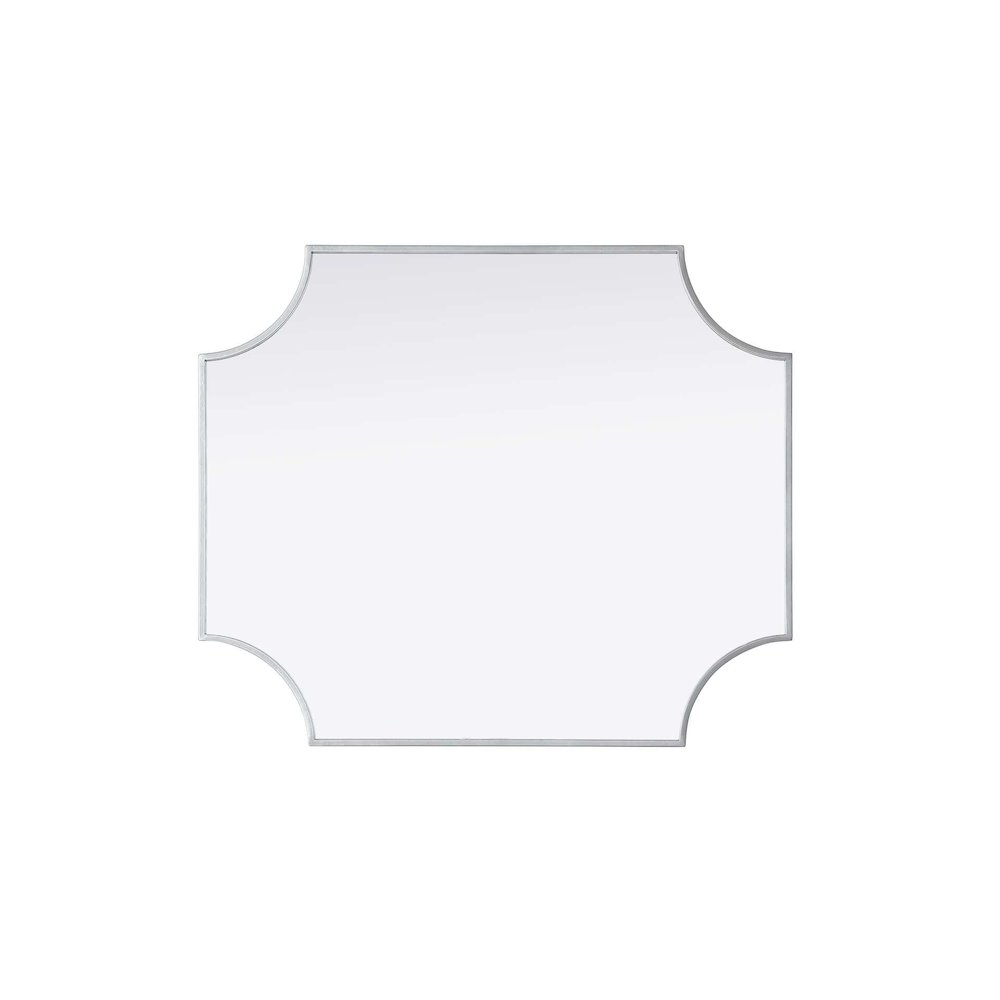 Notched Metal Mirror 27x32 inch in Silver. Picture 3