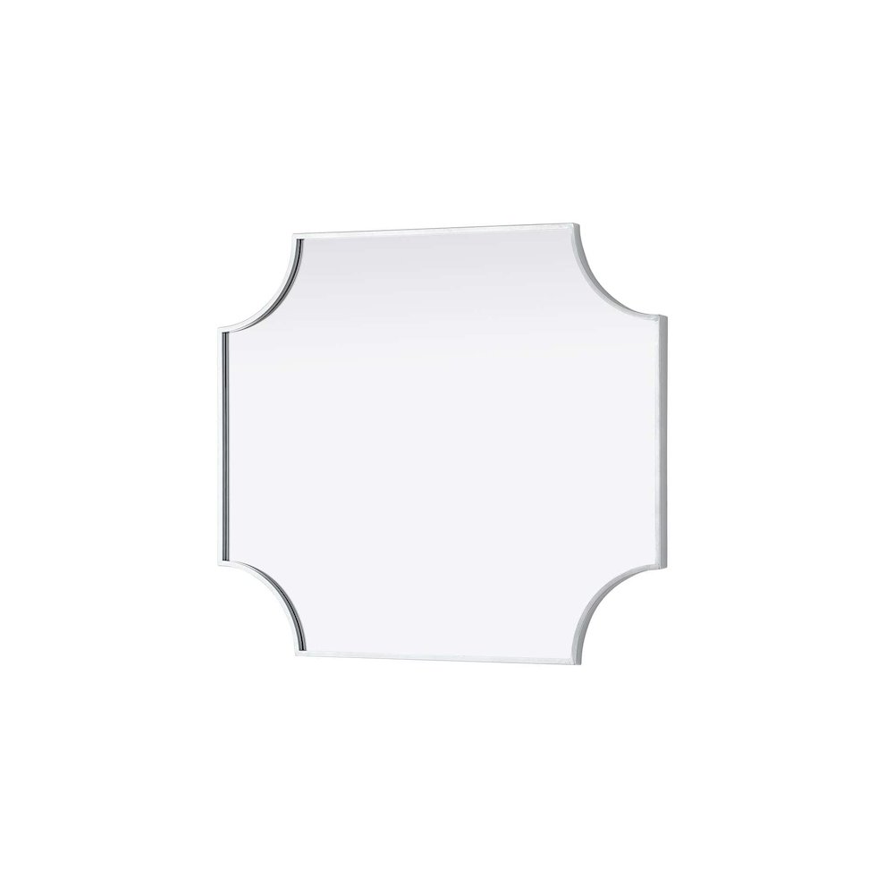 Notched Metal Mirror 27x32 inch in Silver. Picture 4
