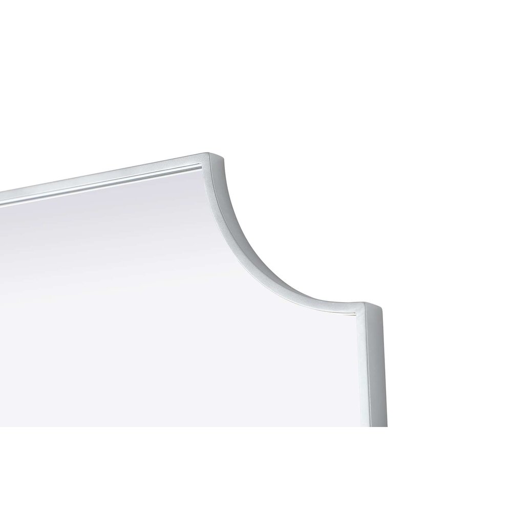 Notched Metal Mirror 27x32 inch in Silver. Picture 5