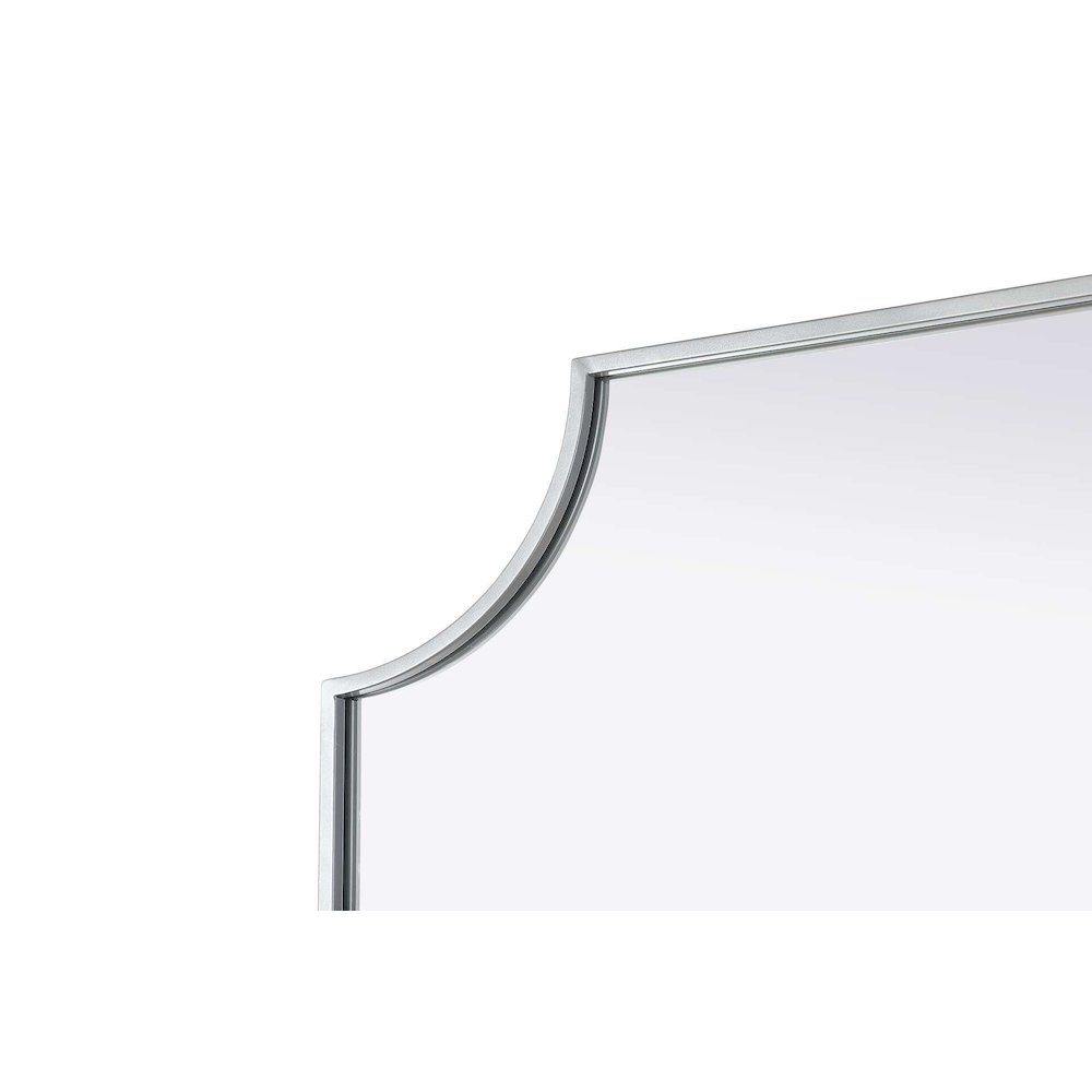 Notched Metal Mirror 27x32 inch in Silver. Picture 6