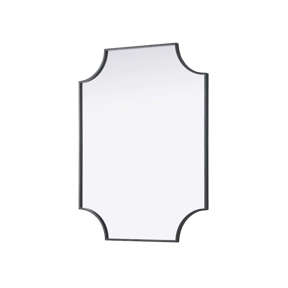Notched Metal Mirror 27x36 inch in Black. Picture 2