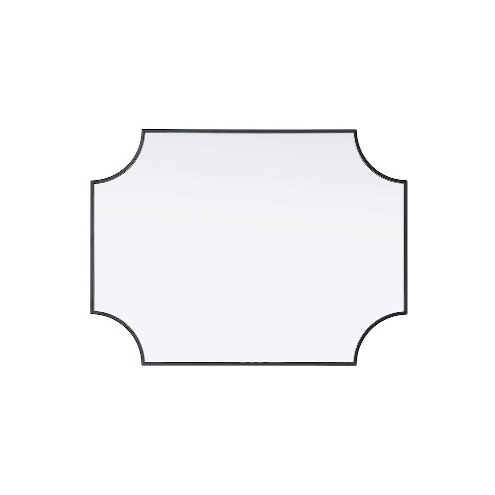 Notched Metal Mirror 27x36 inch in Black. Picture 3