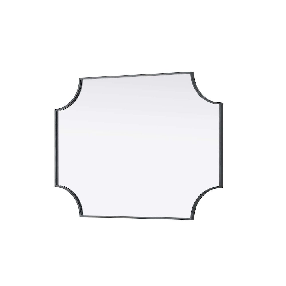Notched Metal Mirror 27x36 inch in Black. Picture 4
