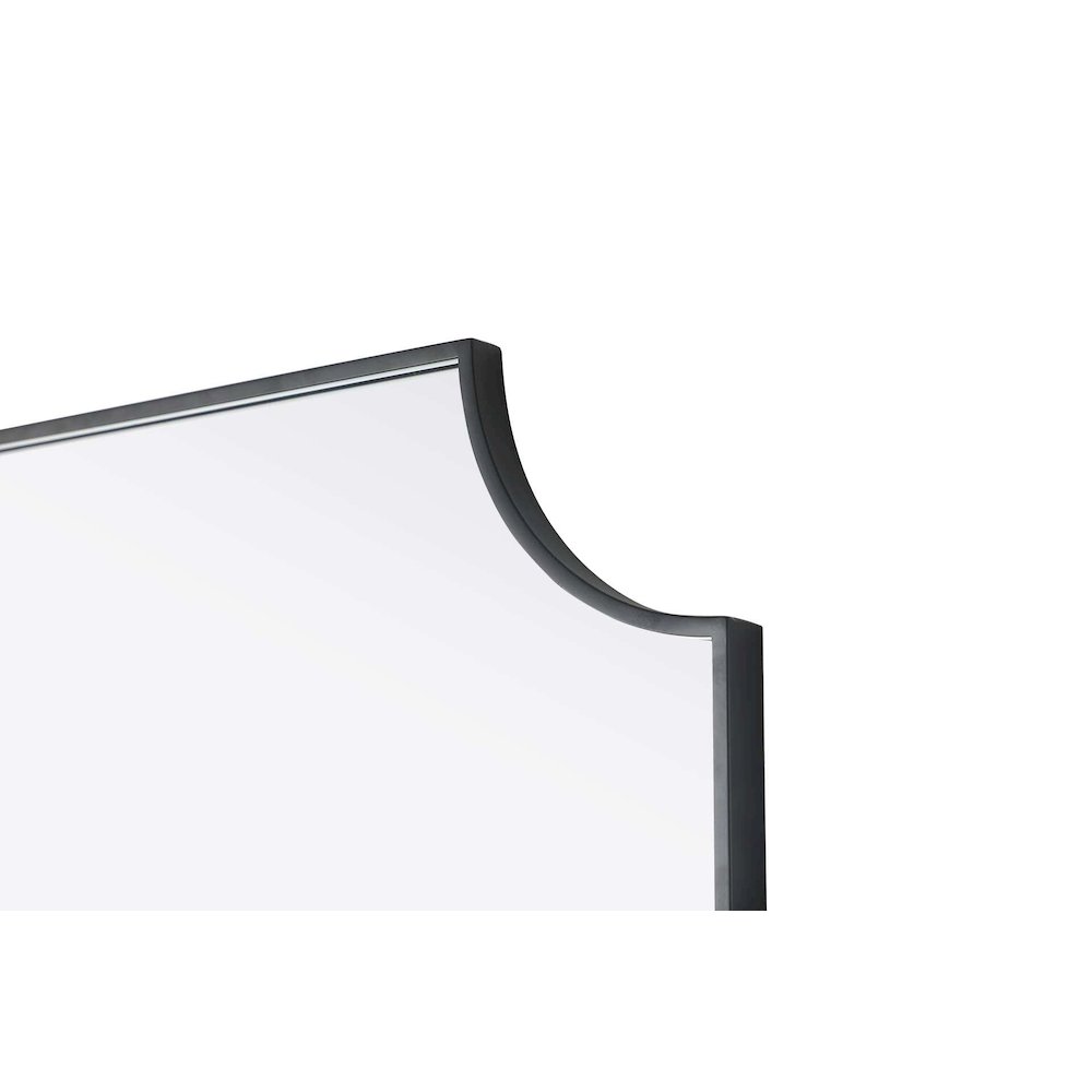 Notched Metal Mirror 27x36 inch in Black. Picture 5