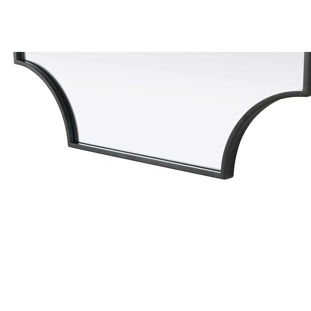 Notched Metal Mirror 27x36 inch in Black. Picture 6