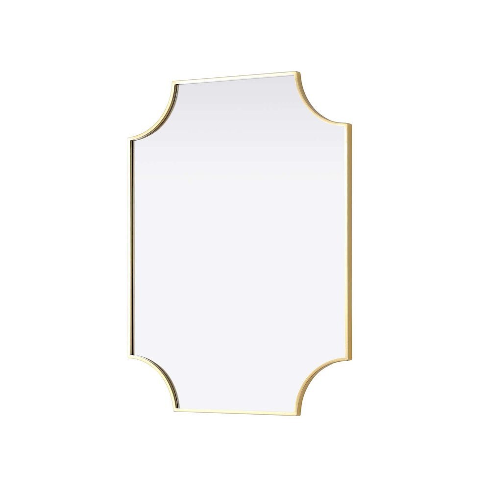 Notched Metal Mirror 27x36 inch in Brass. Picture 2