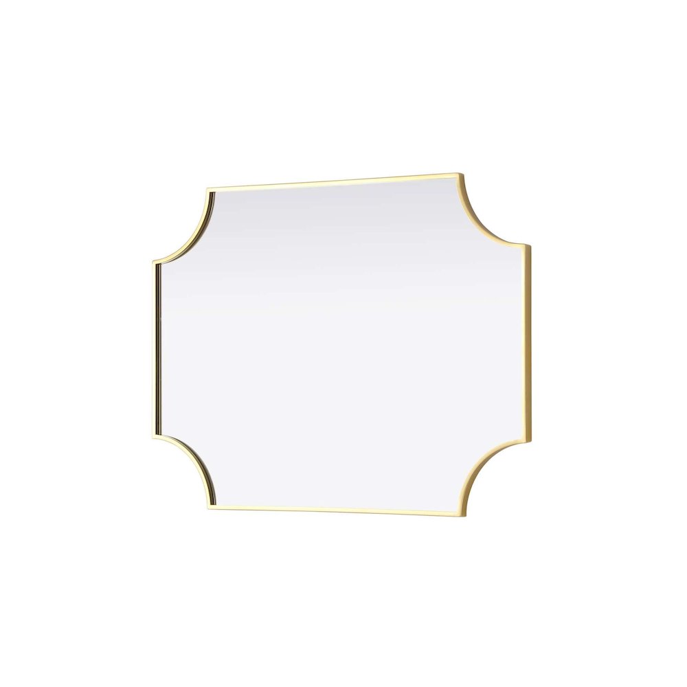 Notched Metal Mirror 27x36 inch in Brass. Picture 4