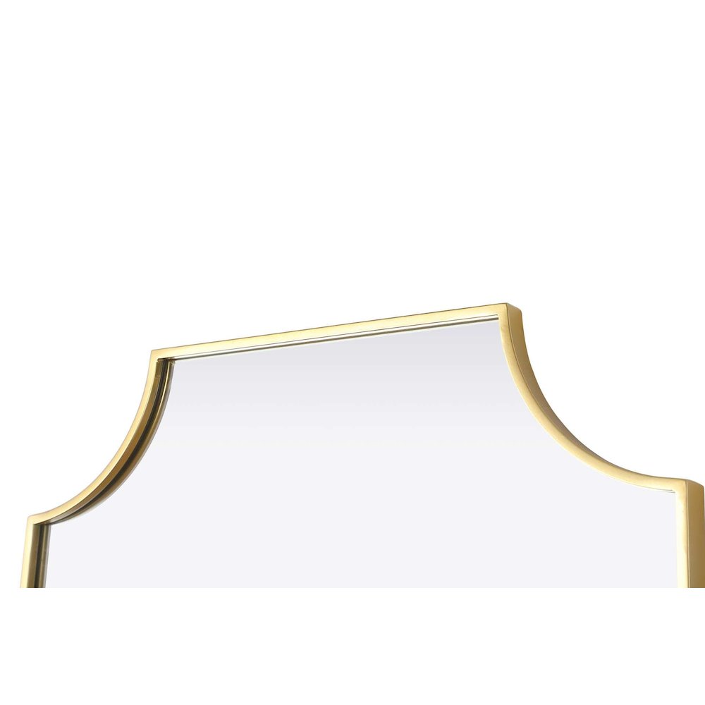 Notched Metal Mirror 27x36 inch in Brass. Picture 5