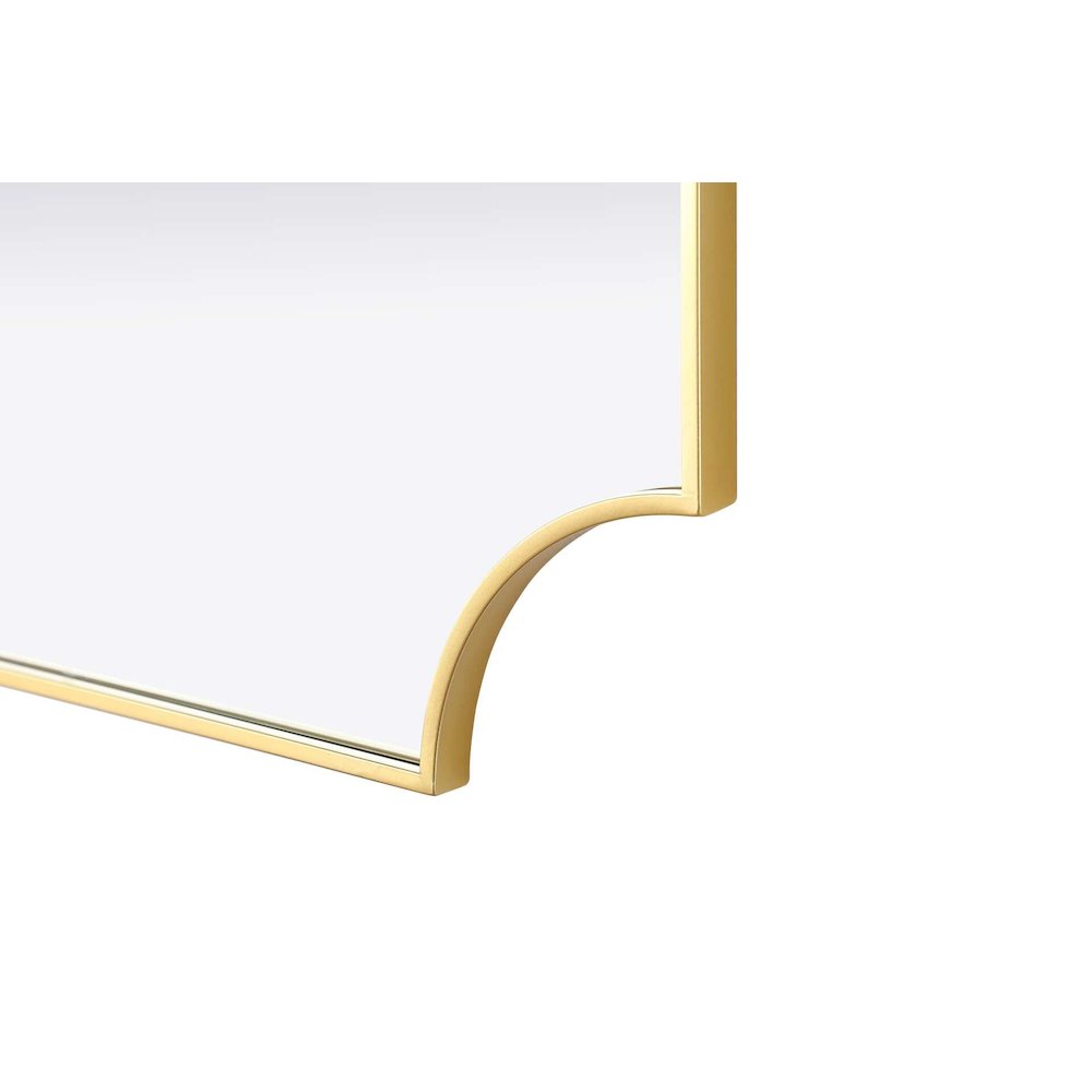 Notched Metal Mirror 27x36 inch in Brass. Picture 6